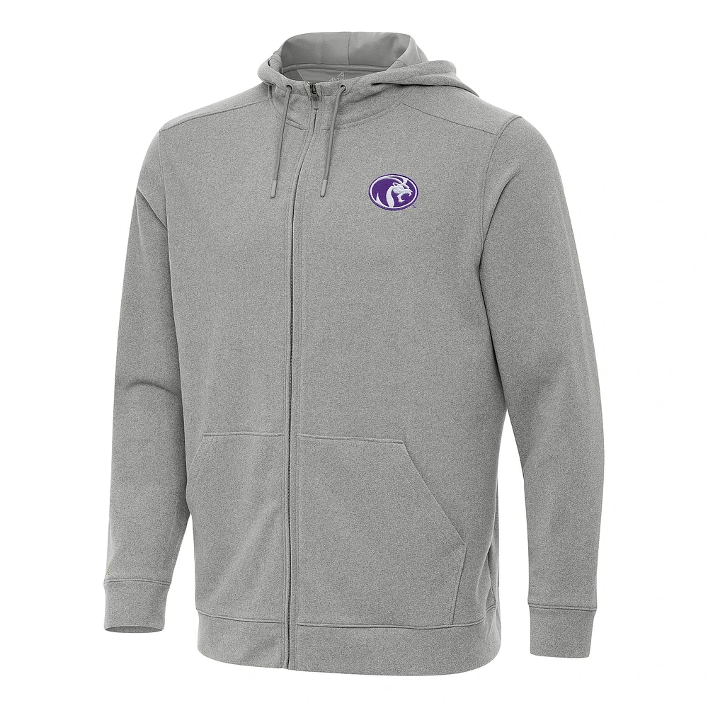 Men's Antigua Heather North Alabama Lions Effortless Full-Zip Hoodie Jacket