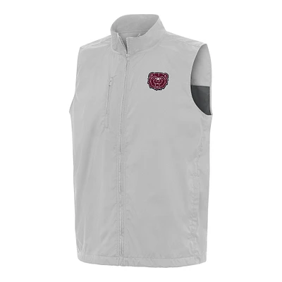 Men's Antigua Heather Gray Missouri State University Bears Brisk Full-Zip Vest