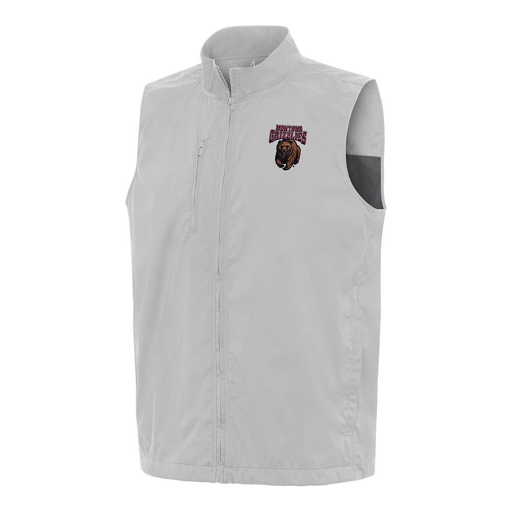 Men's Antigua Heather Gray Montana Grizzlies Brisk Full-Zip Vest