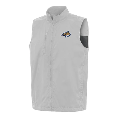Men's Antigua Heather Gray Montana State Bobcats Brisk Full-Zip Vest