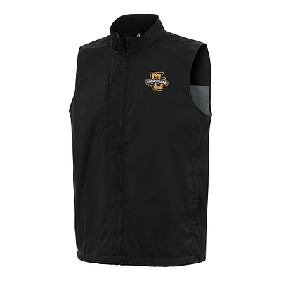 Men's Antigua Black Marquette Golden Eagles Brisk Full-Zip Vest