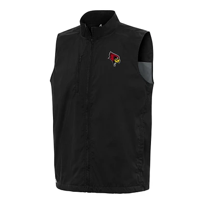 Men's Antigua Black Illinois State Redbirds Brisk Full-Zip Vest