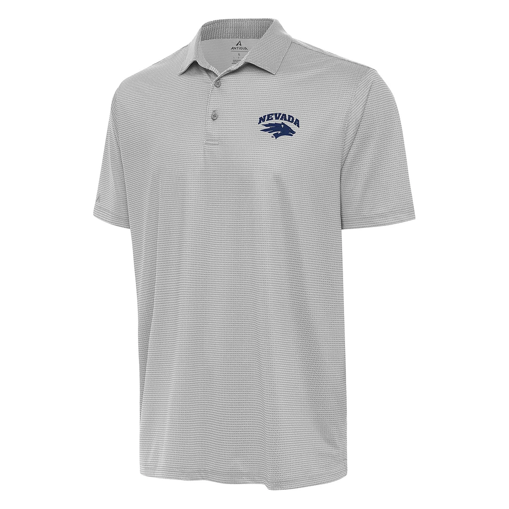 Men's Antigua Gray/White Nevada Wolf Pack Rings Polo