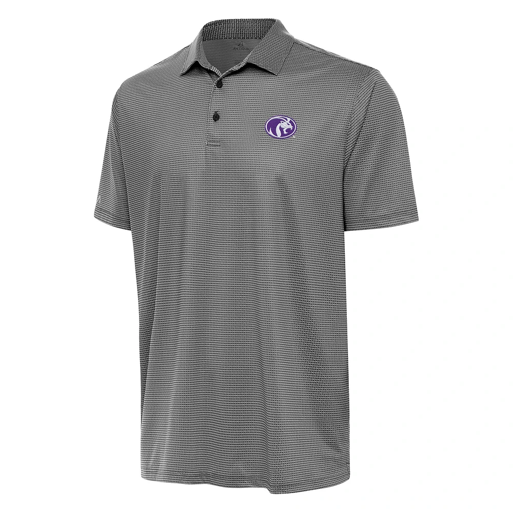 Men's Antigua Black/White North Alabama Lions Rings Polo