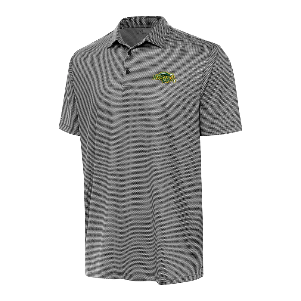 Men's Antigua Black/White NDSU Bison Rings Polo