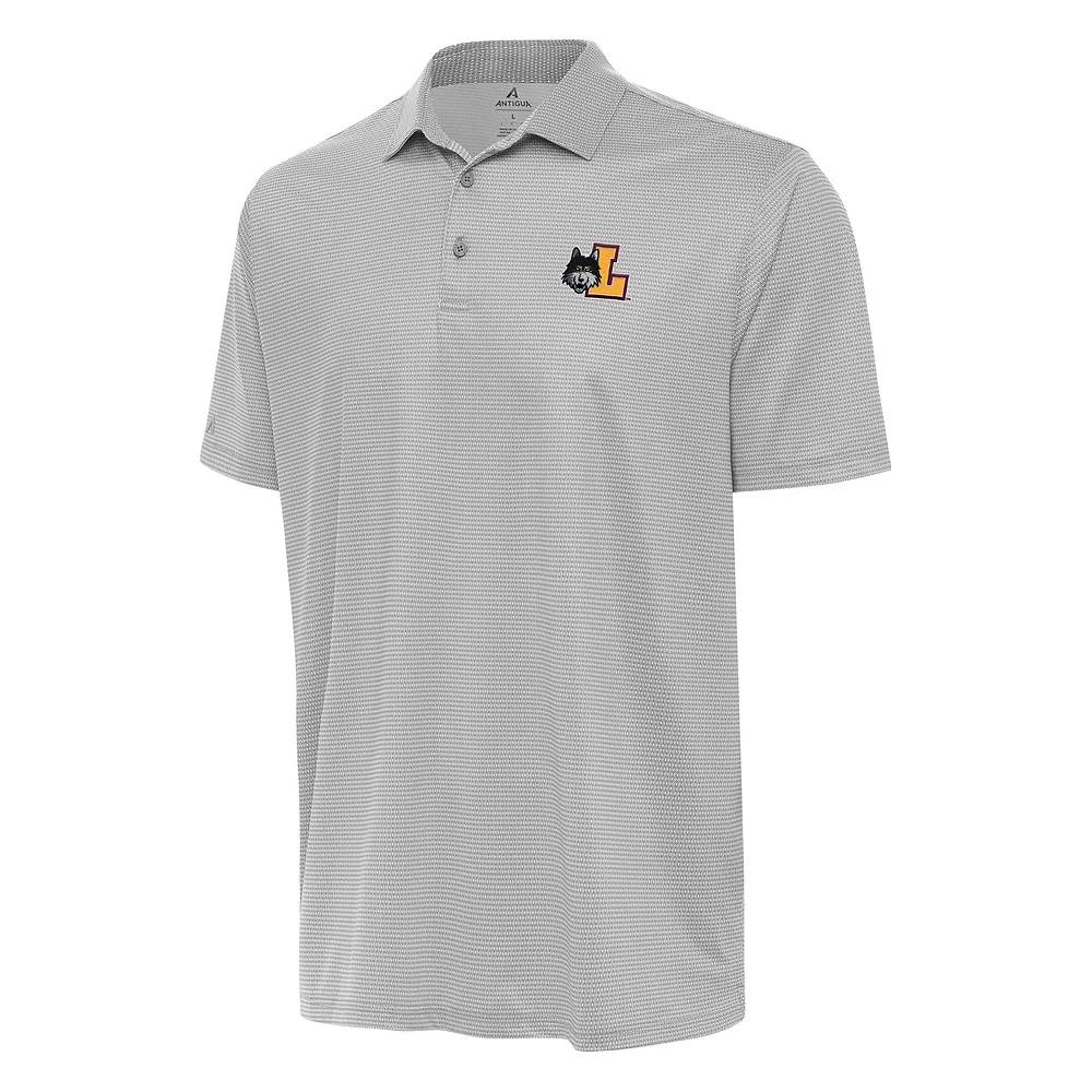 Men's Antigua Gray/White Loyola Chicago Ramblers Rings Polo