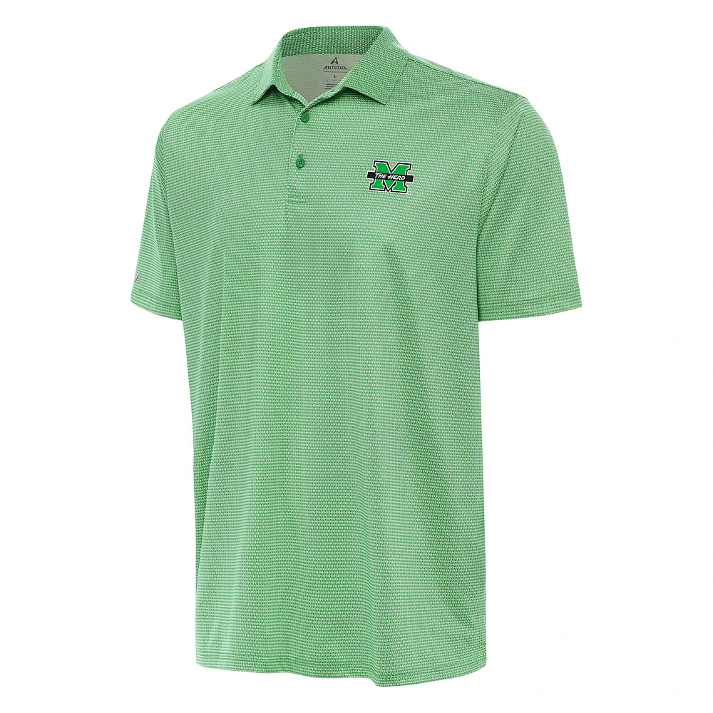 Men's Antigua Kelly Green/White Marshall Thundering Herd Rings Polo