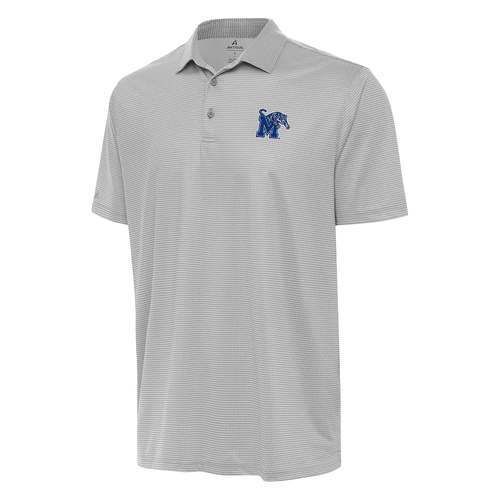 Men's Antigua Gray/White Memphis Tigers Rings Polo