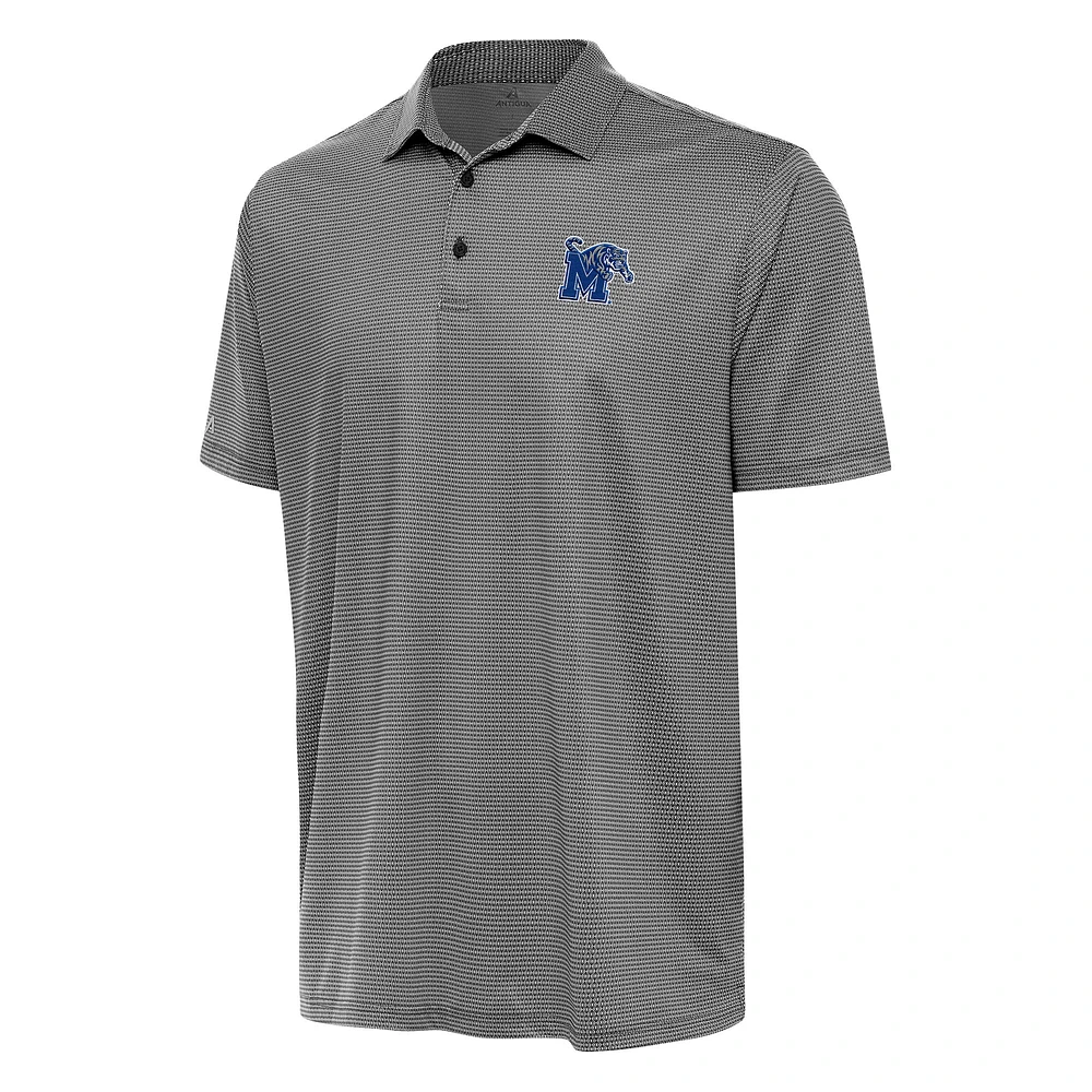 Men's Antigua Black/White Memphis Tigers Rings Polo