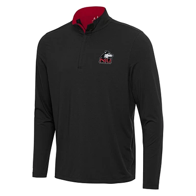 Men's Antigua Black/Cardinal Northern Illinois Huskies Content Quarter-Zip Pullover Top