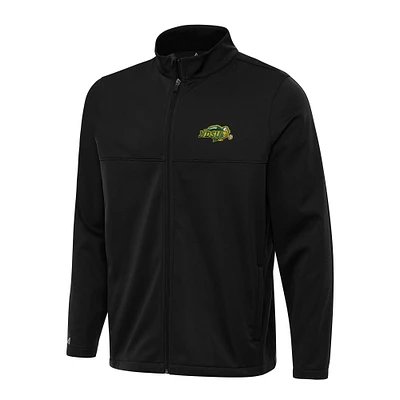 Men's Antigua Black NDSU Bison Links 2 Full-Zip Golf Jacket