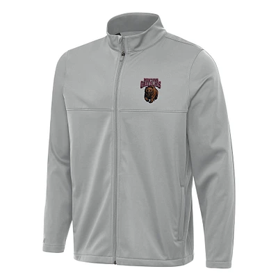 Men's Antigua Gray Montana Grizzlies Links 2 Full-Zip Golf Jacket