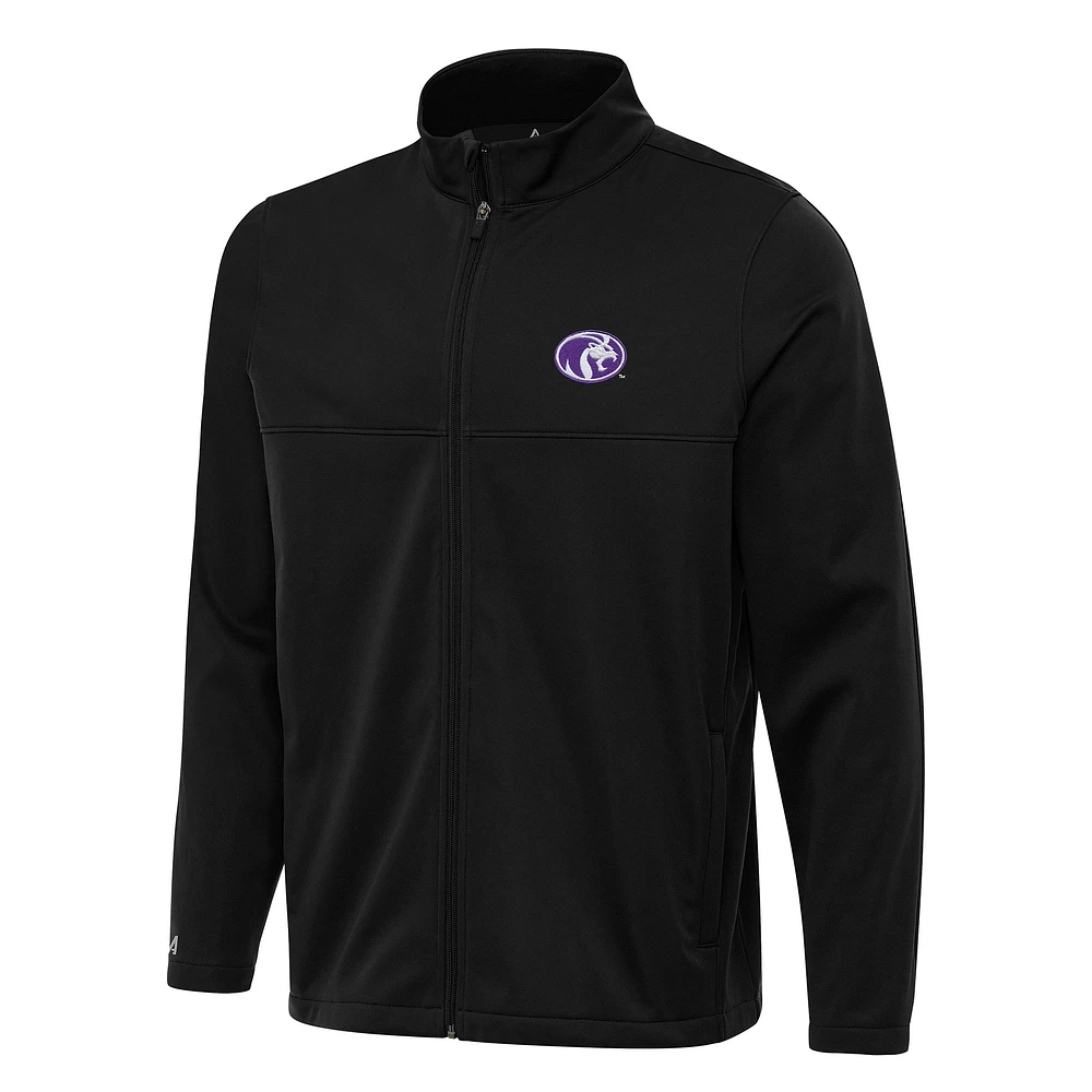 Men's Antigua Black North Alabama Lions Links 2 Full-Zip Golf Jacket