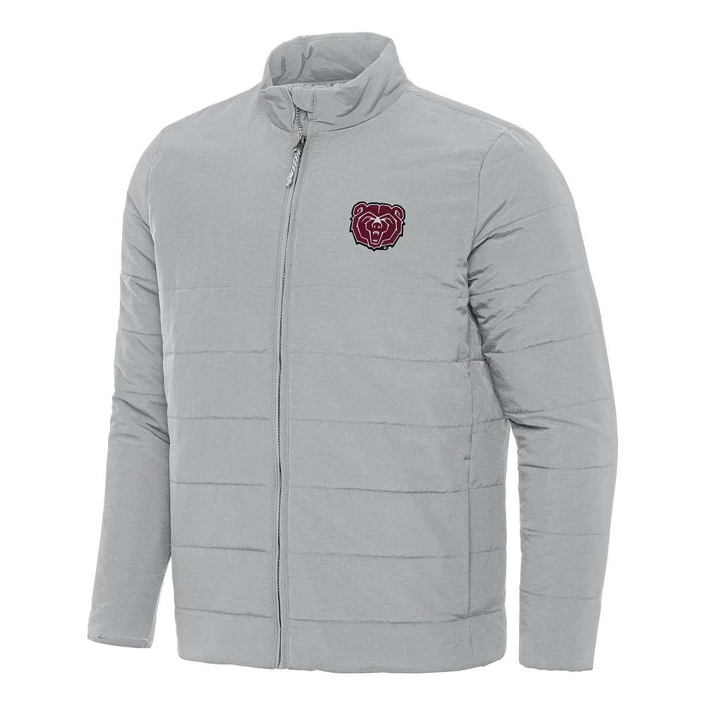 Men's Antigua Gray Missouri State University Bears Swelter Full-Zip Puffer Jacket