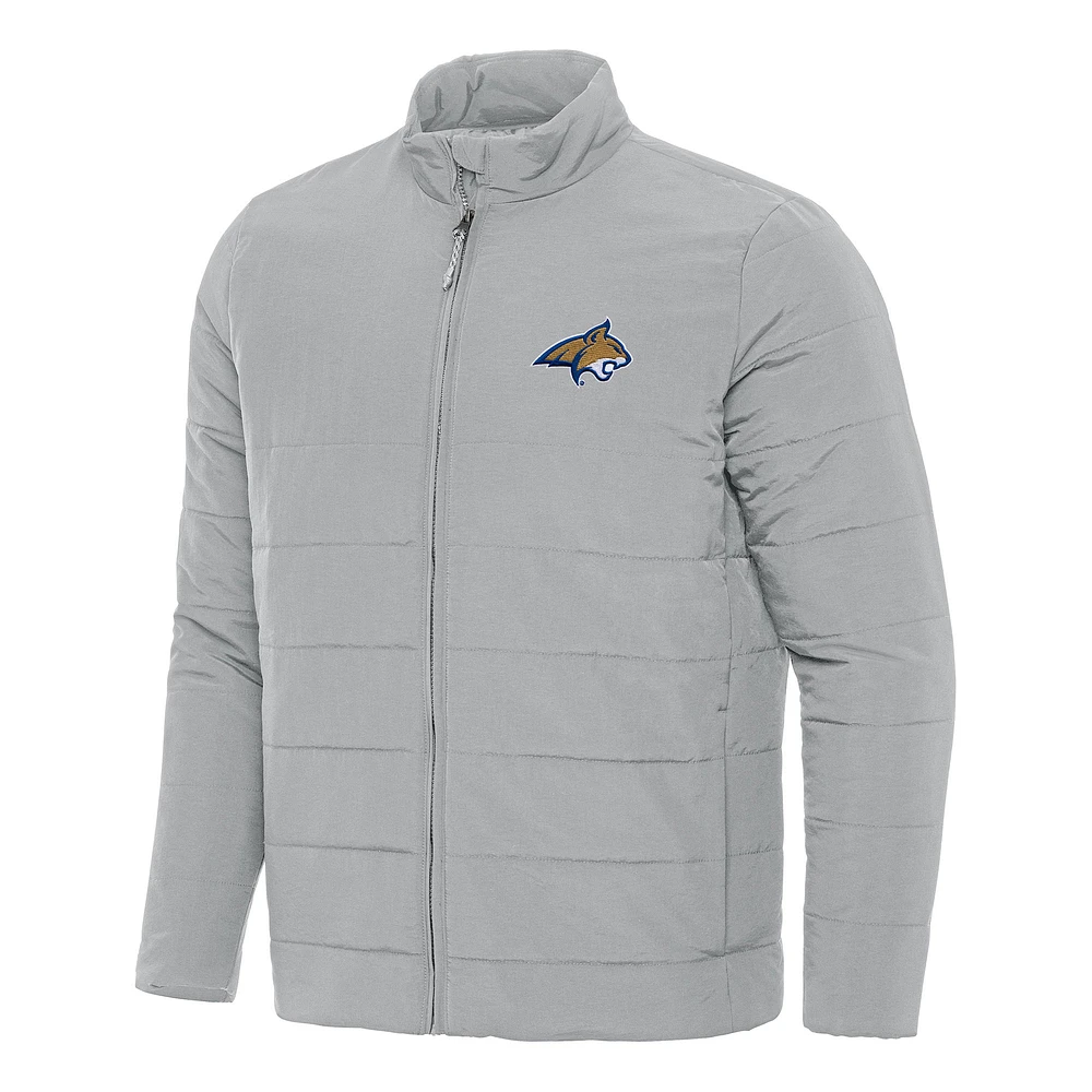 Men's Antigua Gray Montana State Bobcats Swelter Full-Zip Puffer Jacket