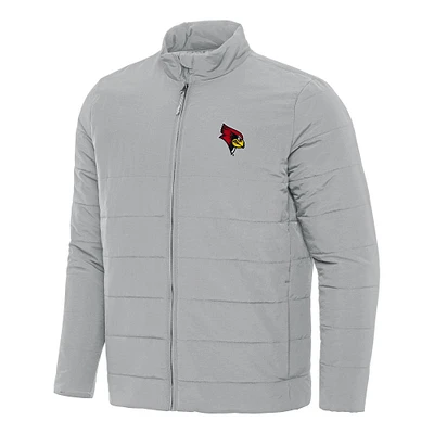 Men's Antigua Gray Illinois State Redbirds Swelter Full-Zip Puffer Jacket