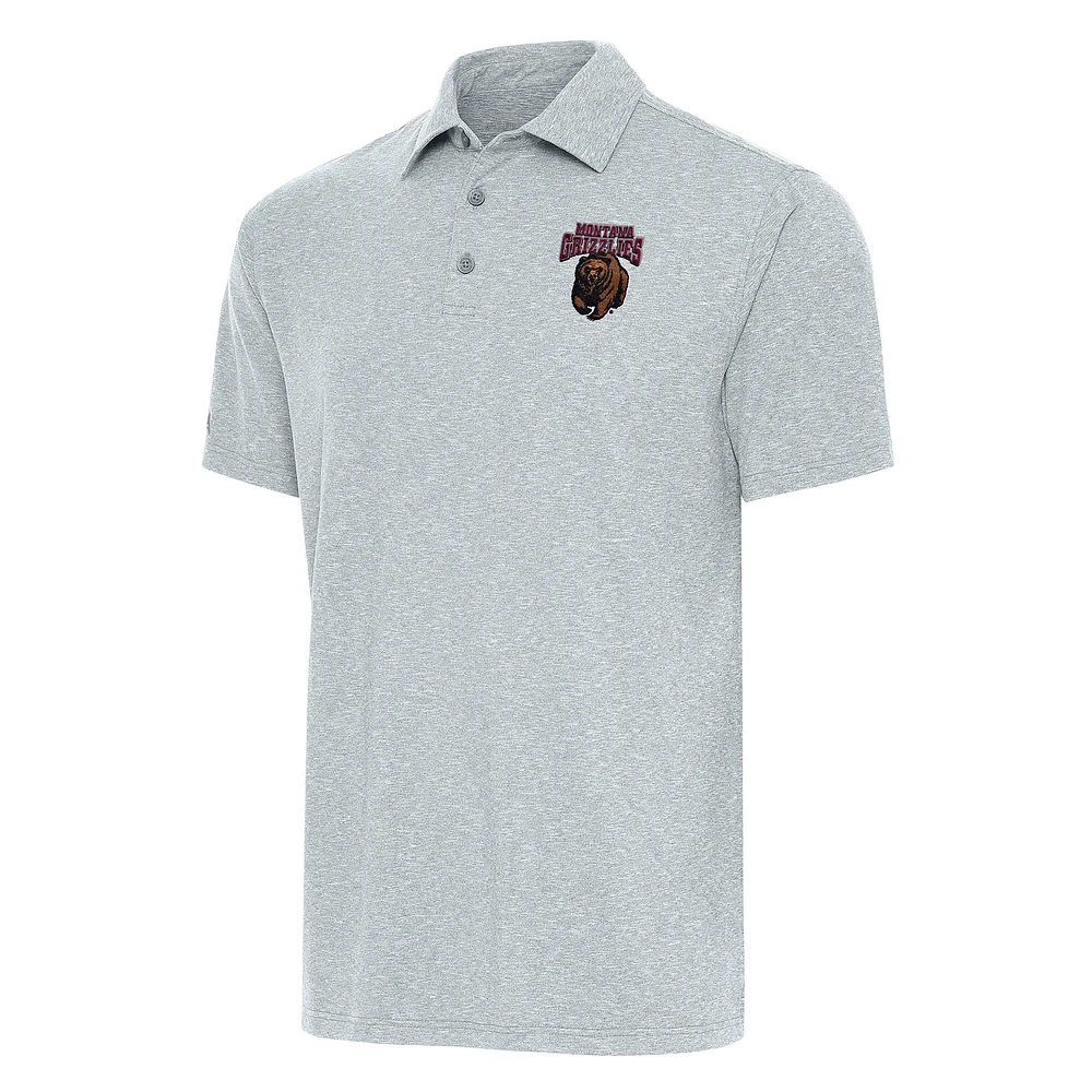 Men's Antigua Heather Gray Montana Grizzlies Big & Tall Par 3 Polo