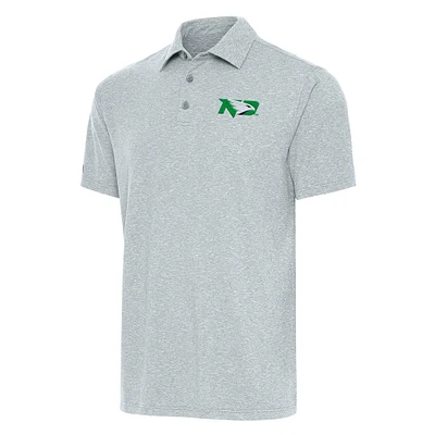 Men's Antigua Heather Gray North Dakota Big & Tall Par 3 Polo