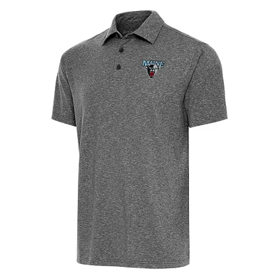 Men's Antigua Heather Black Maine Bears Big & Tall Par 3 Polo