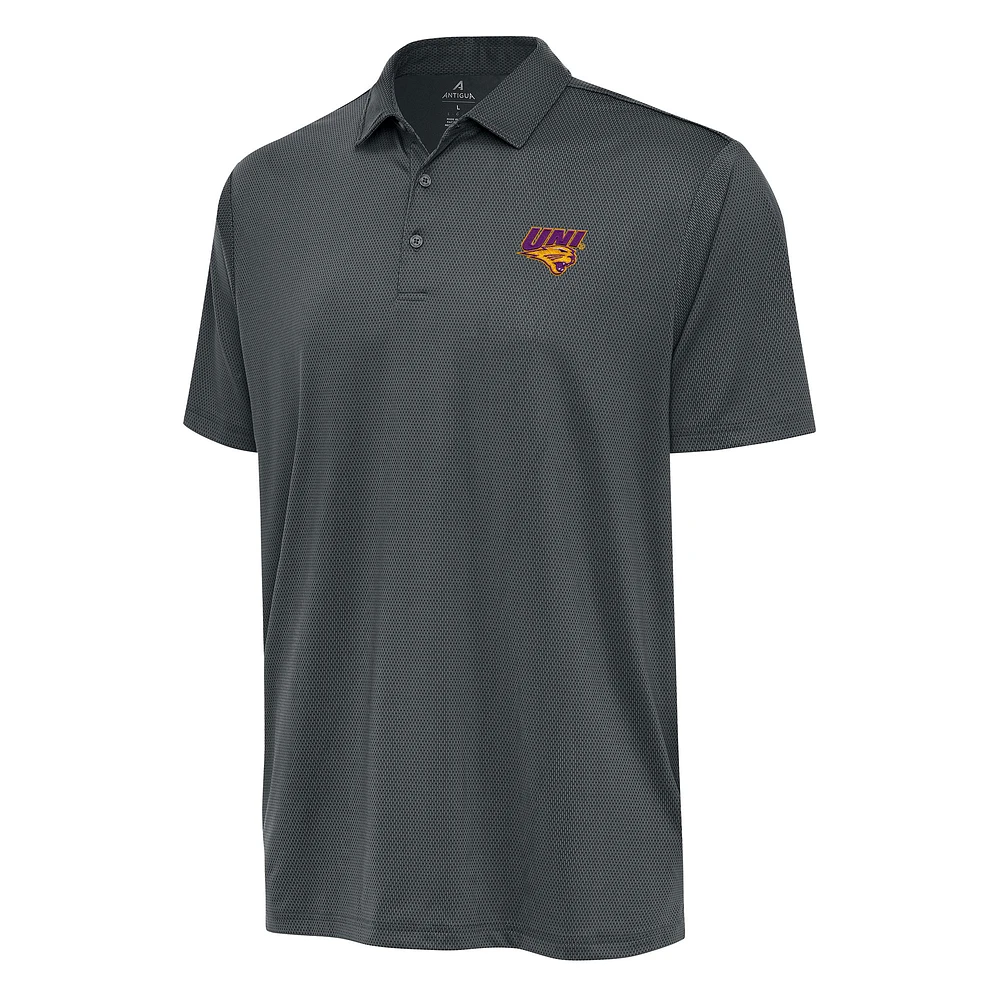 Men's Antigua Charcoal Northern Iowa Panthers Big & Tall Ellipse Polo