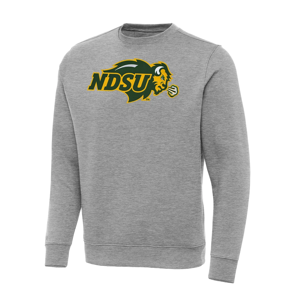 Men's Antigua Heather Gray NDSU Bison Big & Tall Victory Pullover Sweatshirt