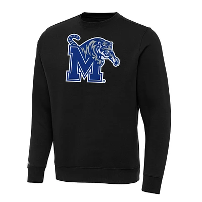 Men's Antigua Black Memphis Tigers Big & Tall Victory Pullover Sweatshirt