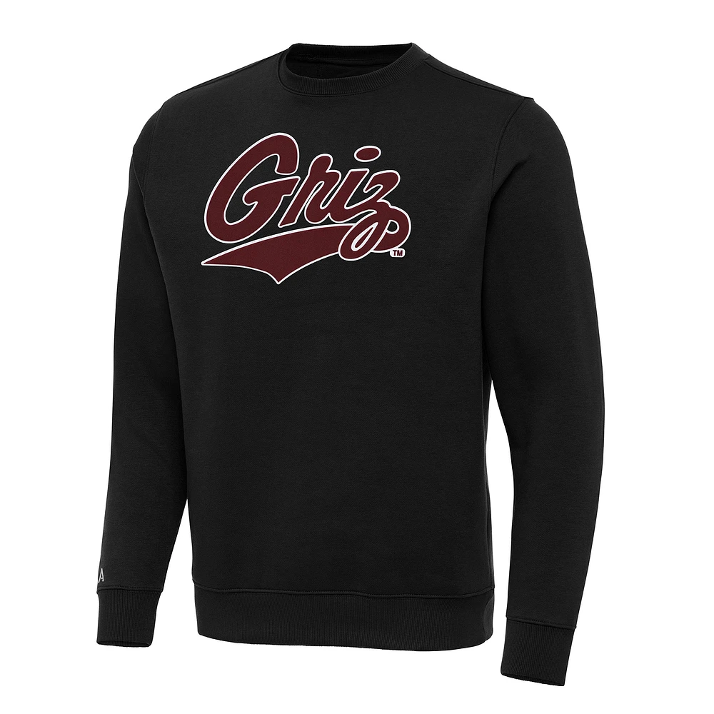 Men's Antigua Black Montana Grizzlies Big & Tall Victory Pullover Sweatshirt