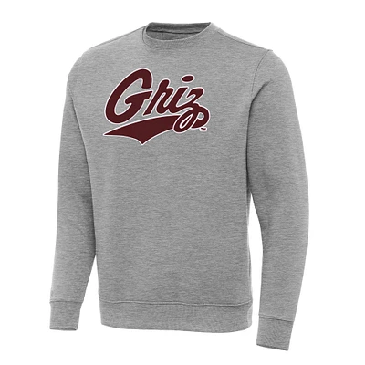 Men's Antigua Heather Gray Montana Grizzlies Big & Tall Victory Pullover Sweatshirt