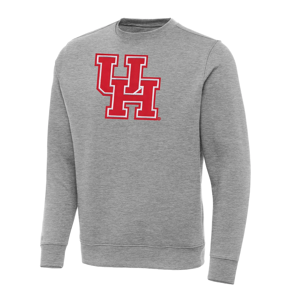 Men's Antigua Heather Gray Houston Cougars Big & Tall Victory Pullover Sweatshirt