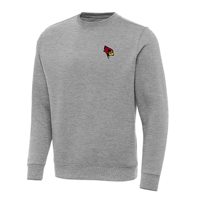 Men's Antigua Heather Gray Illinois State Redbirds Big & Tall Victory Pullover Sweatshirt