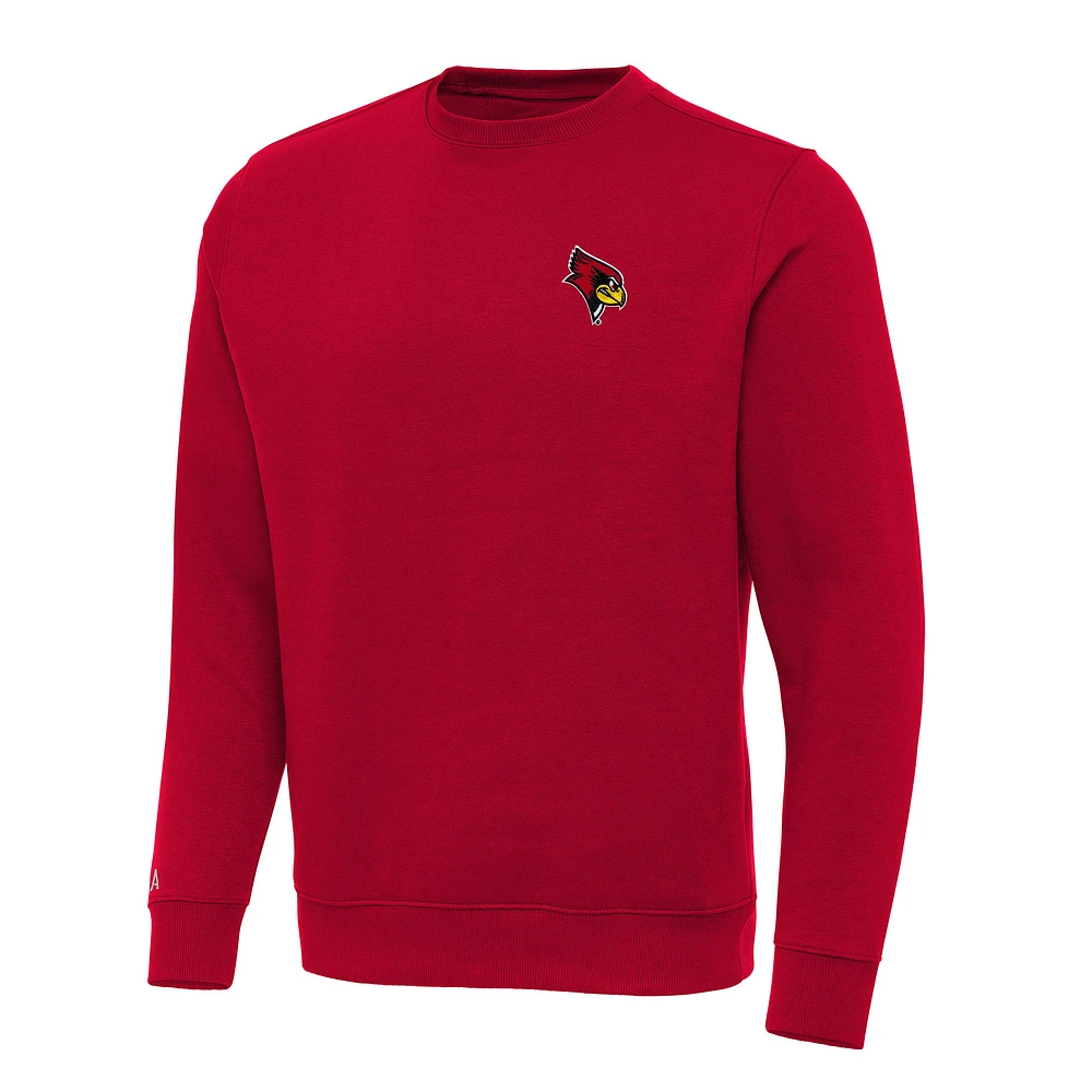 Men's Antigua Red Illinois State Redbirds Big & Tall Victory Pullover Sweatshirt