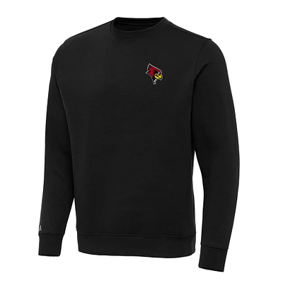Men's Antigua Black Illinois State Redbirds Big & Tall Victory Pullover Sweatshirt