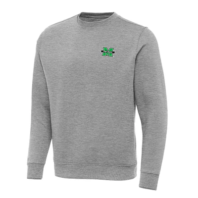Men's Antigua Heather Gray Marshall Thundering Herd Big & Tall Victory Pullover Sweatshirt