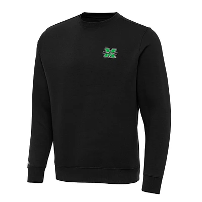 Men's Antigua Black Marshall Thundering Herd Big & Tall Victory Pullover Sweatshirt