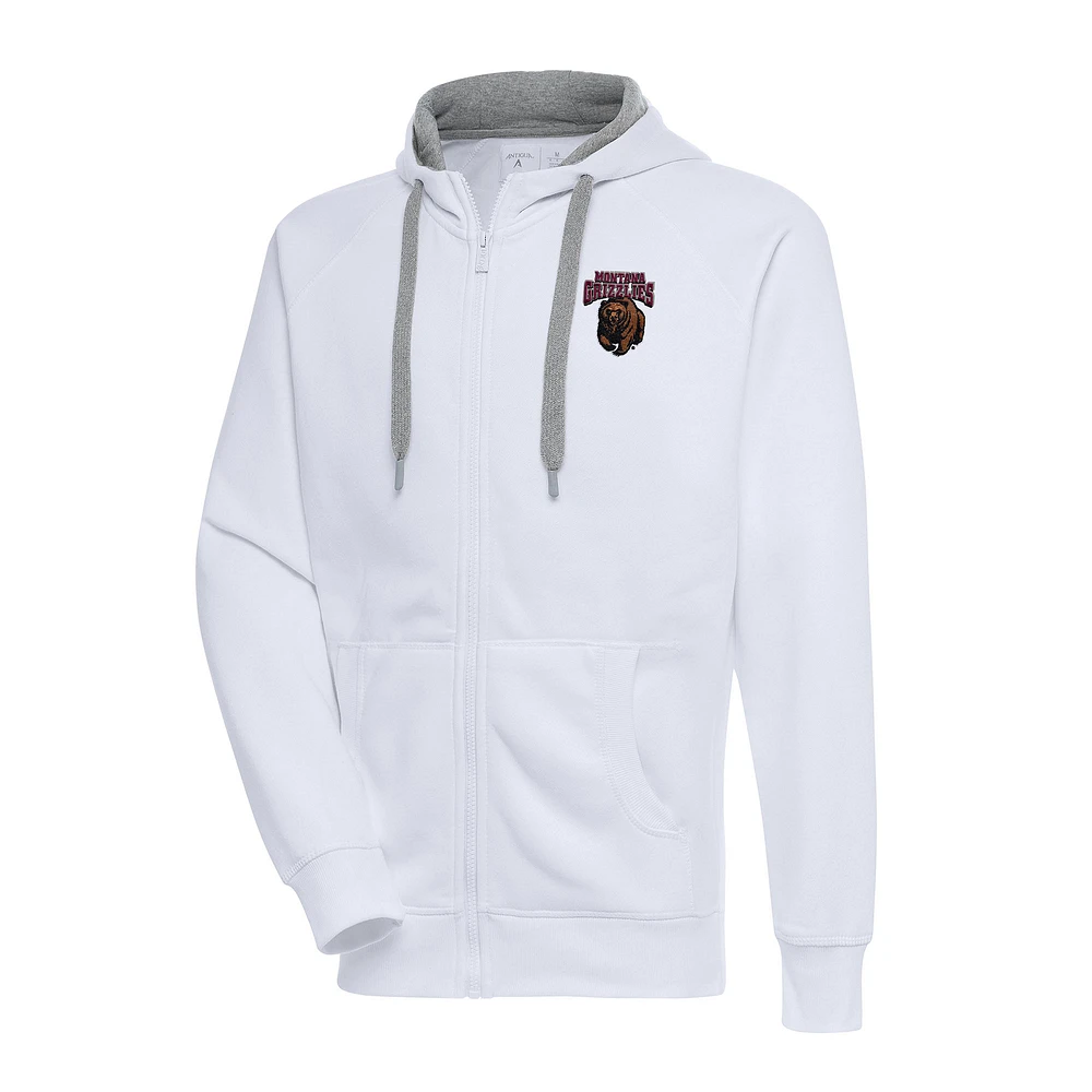 Men's Antigua White Montana Grizzlies Big & Tall Victory Full-Zip Hoodie Jacket