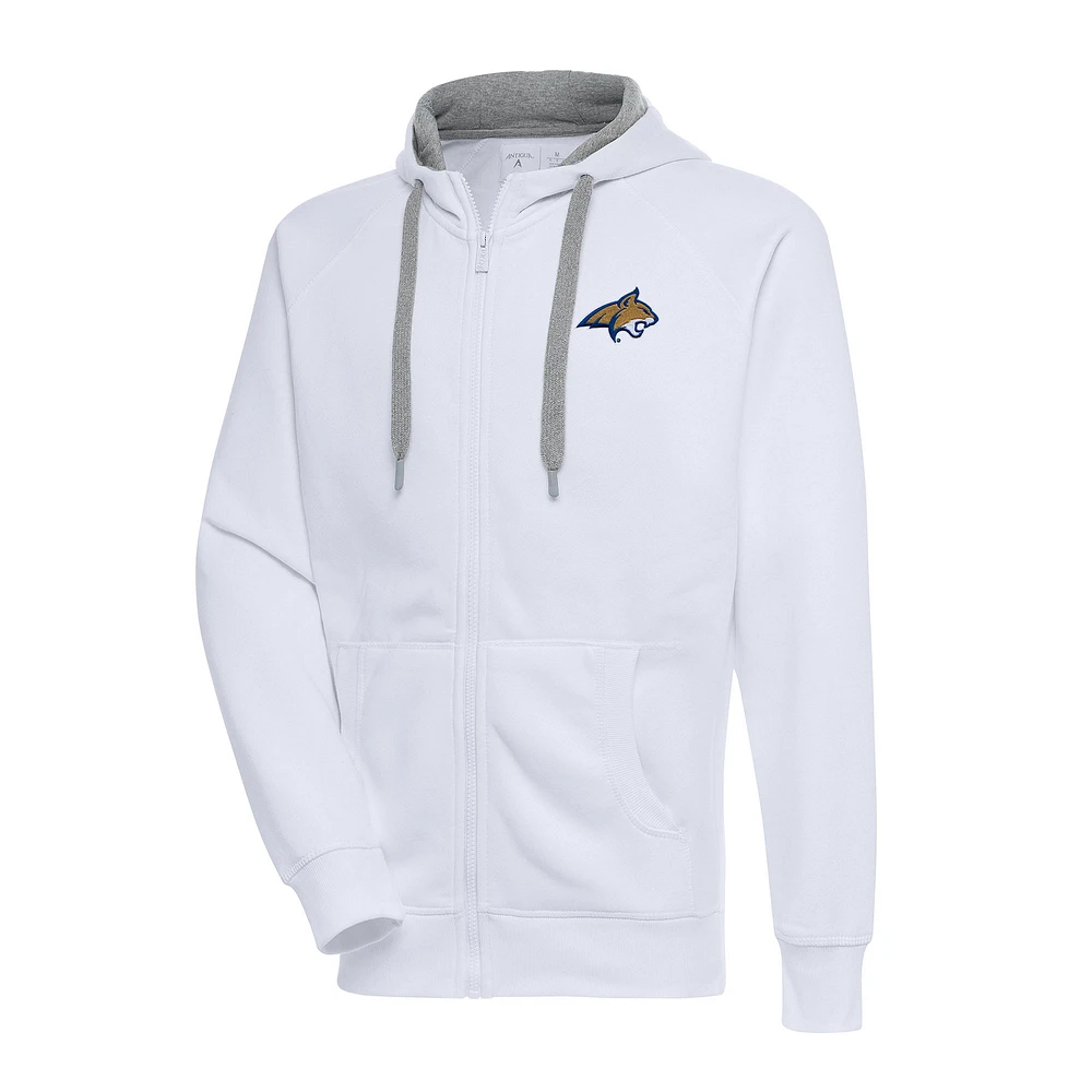 Men's Antigua White Montana State Bobcats Big & Tall Victory Full-Zip Hoodie Jacket
