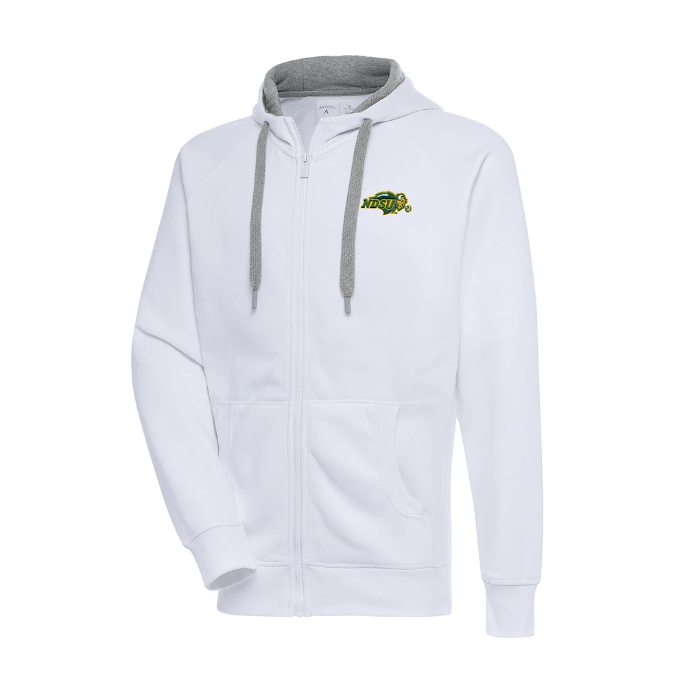 Men's Antigua White NDSU Bison Big & Tall Victory Full-Zip Hoodie Jacket