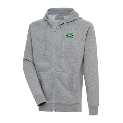 Men's Antigua Heather Gray Marshall Thundering Herd Big & Tall Victory Full-Zip Hoodie Jacket