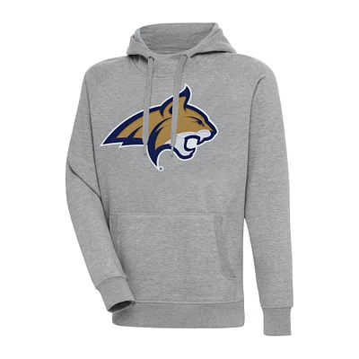 Men's Antigua Heather Gray Montana State Bobcats Big & Tall Victory Pullover Hoodie