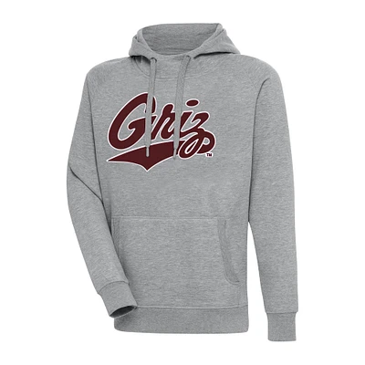 Men's Antigua Heather Gray Montana Grizzlies Big & Tall Victory Pullover Hoodie