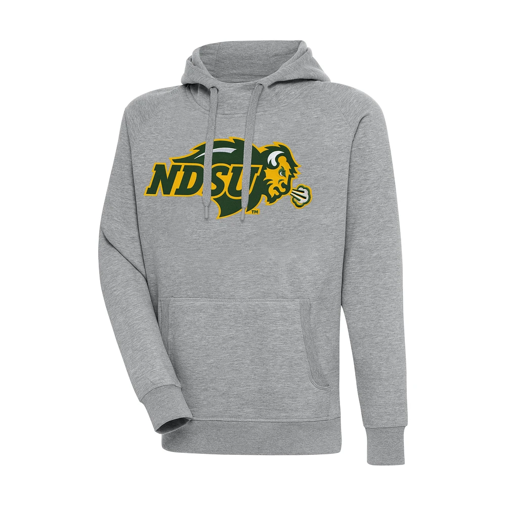 Men's Antigua Heather Gray NDSU Bison Big & Tall Victory Pullover Hoodie