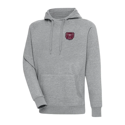 Men's Antigua Heather Gray Missouri State University Bears Big & Tall Victory Raglan Pullover Hoodie