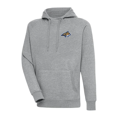 Men's Antigua Heather Gray Montana State Bobcats Big & Tall Victory Raglan Pullover Hoodie