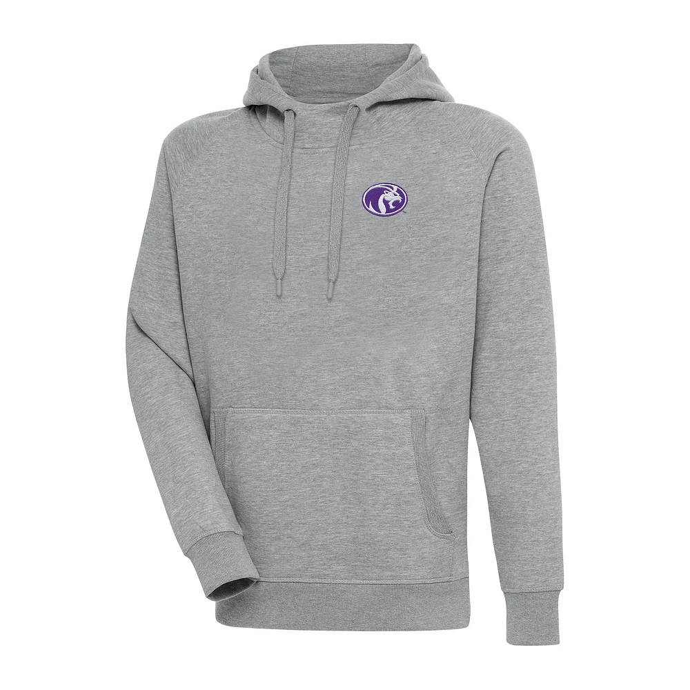 Men's Antigua Heather Gray North Alabama Lions Big & Tall Victory Raglan Pullover Hoodie
