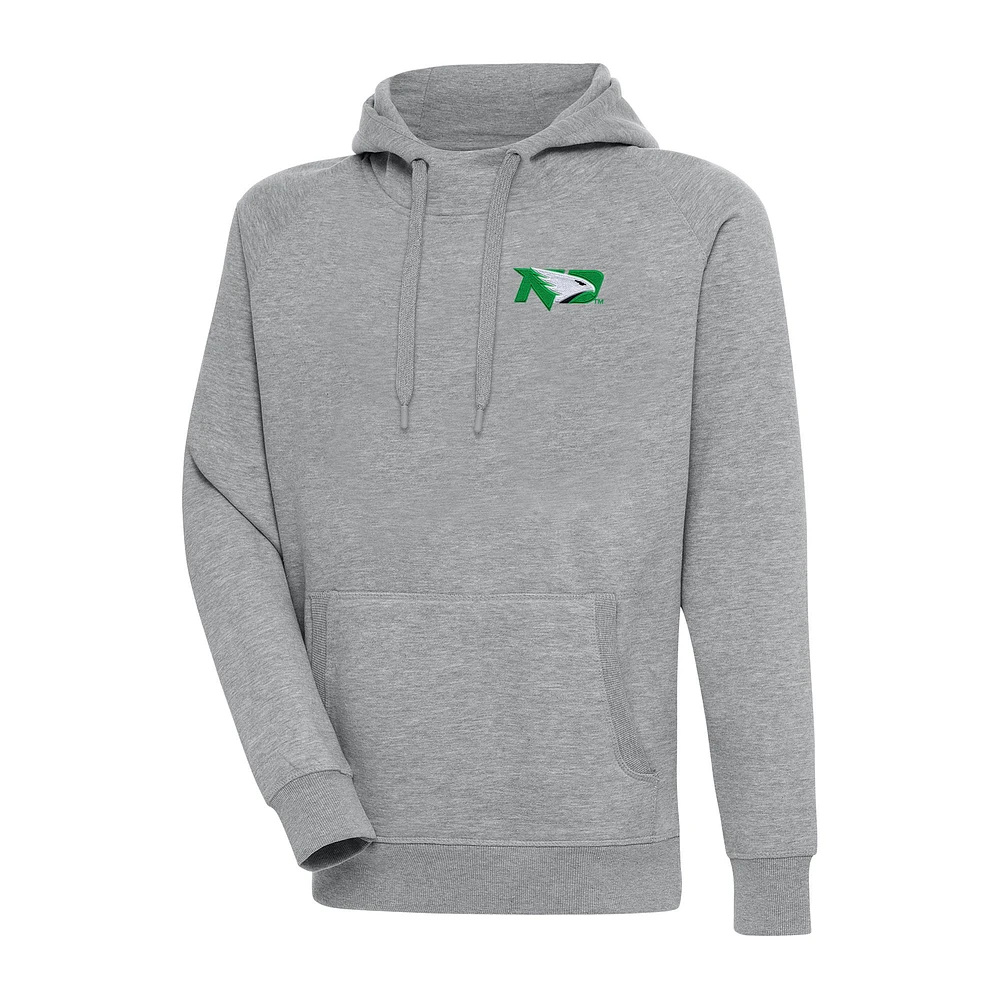 Men's Antigua Heather Gray North Dakota Big & Tall Victory Raglan Pullover Hoodie