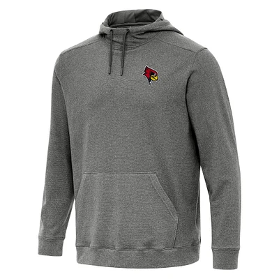 Men's Antigua Heather Charcoal Illinois State Redbirds Cloud Pullover Hoodie