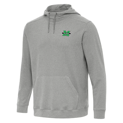 Men's Antigua Heather Gray Marshall Thundering Herd Cloud Pullover Hoodie
