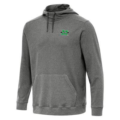 Men's Antigua Heather Charcoal Marshall Thundering Herd Cloud Pullover Hoodie