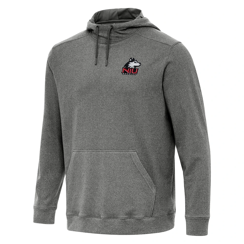 Men's Antigua Heather Charcoal Northern Illinois Huskies Cloud Pullover Hoodie
