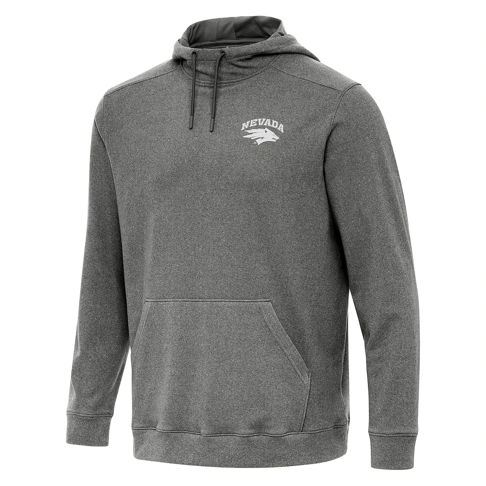 Men's Antigua Heather Charcoal Nevada Wolf Pack Cloud Pullover Hoodie